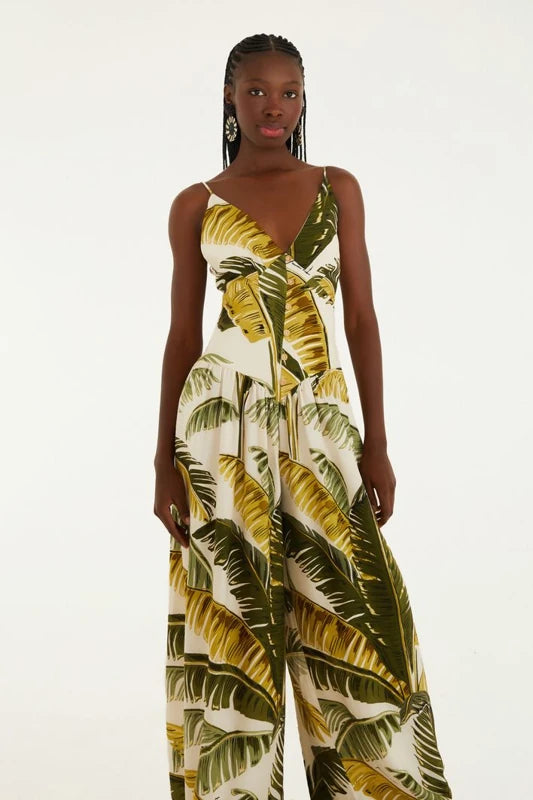 Macacão Pantalona Estampado Trancoso