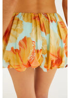 Short Saia Balonê Estampado Vestida De Flor