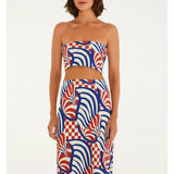 Saia Midi Estampada Concha Gráfica