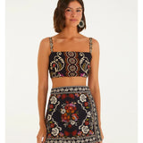 Saia Sarja Flor De Fita