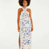 Vestido Cropped Estampado Azulejaria