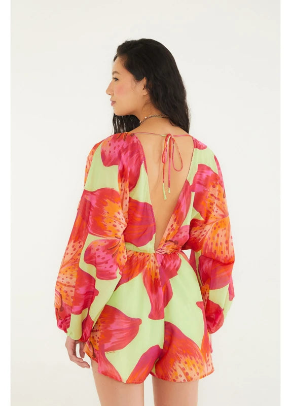 Macaquinho Estampado Lírio Tropical