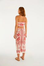 Saia Midi Reta Estampada Coqueiro De Flor