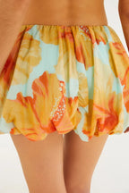 Short Saia Balonê Estampado Vestida De Flor