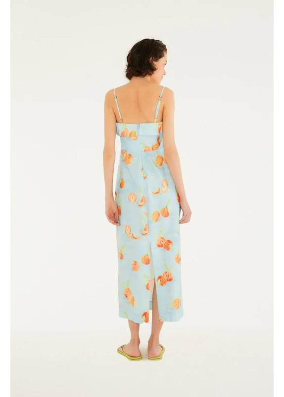 Vestido Alcinhas Estampado Tangerina