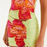 Saia Curta Estampada Lírio Tropical