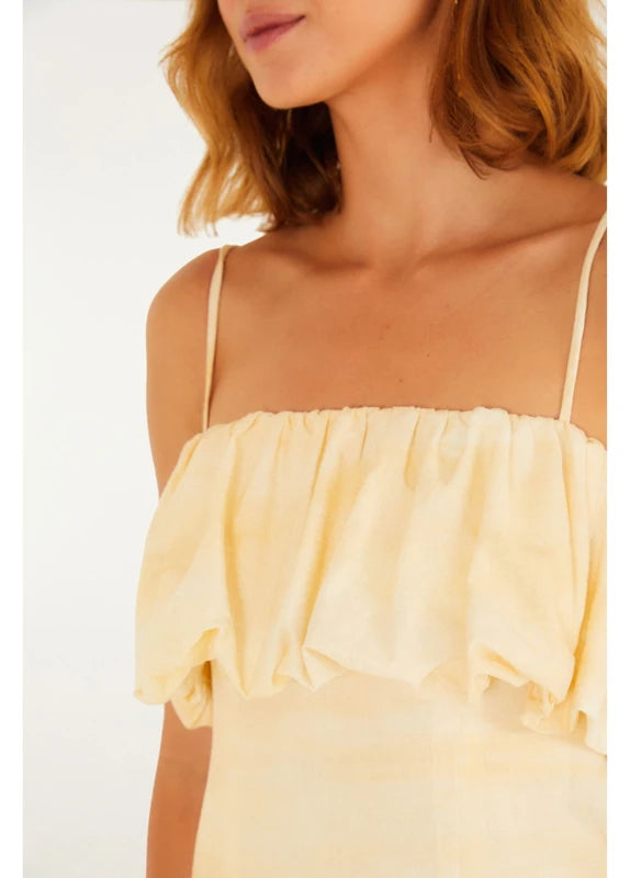 Vestido Reto Estampado Praia Linda