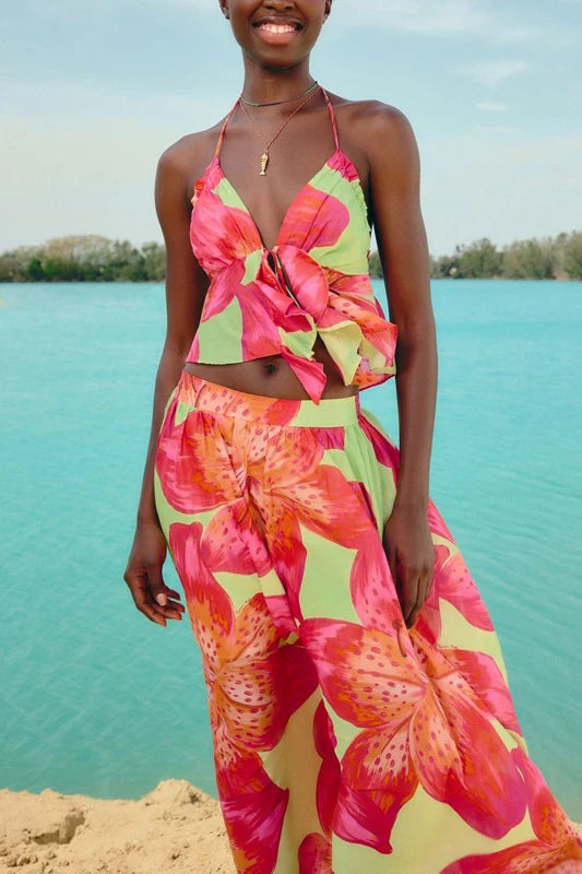 Saia Estampada Lírio Tropical