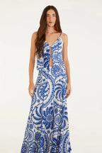 Saia Cropped Estampada Delicadeza De Banana