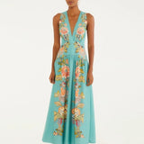 Vestido Longo Estampado Cascata Floral