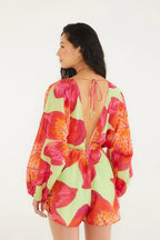 Macaquinho Estampado Lírio Tropical