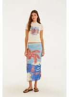 Saia Tule Estampada Diário De Verao