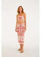 Saia Midi Reta Estampada Coqueiro De Flor