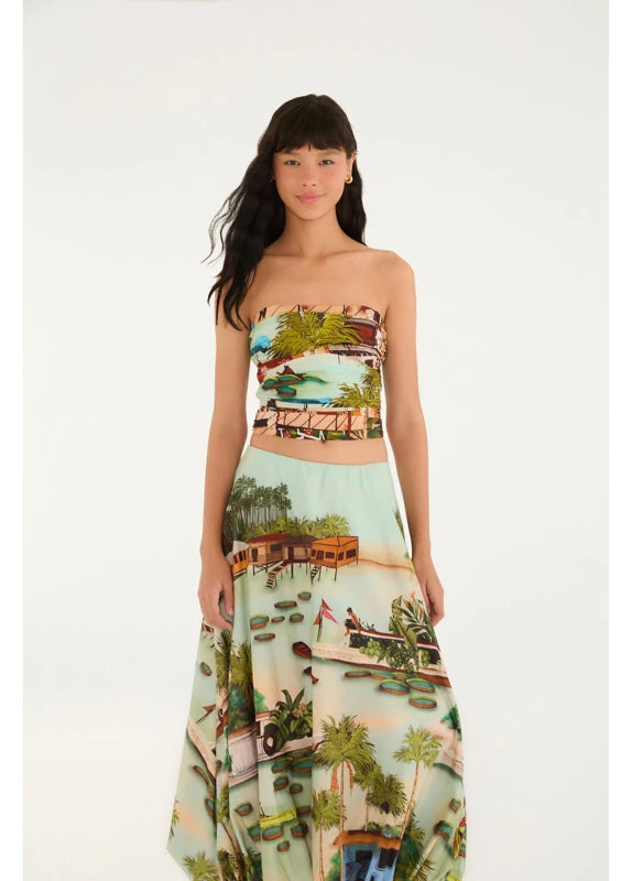 Saia Balonê Estampada Vida De Amazônida