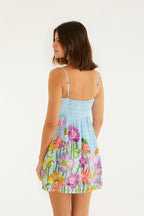 Vestido Curto Estampado Jardim Primavera