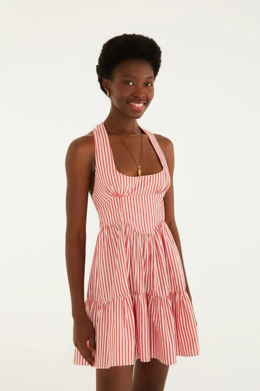 Vestido Curto Listra Palmas