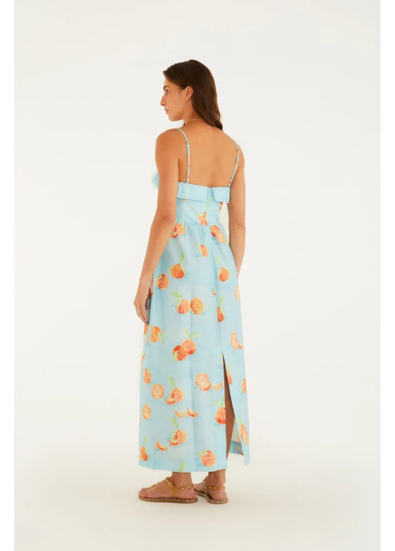 Vestido Alcinhas Estampado Tangerina