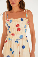 Vestido Cropped Estampado Praia Do Poá