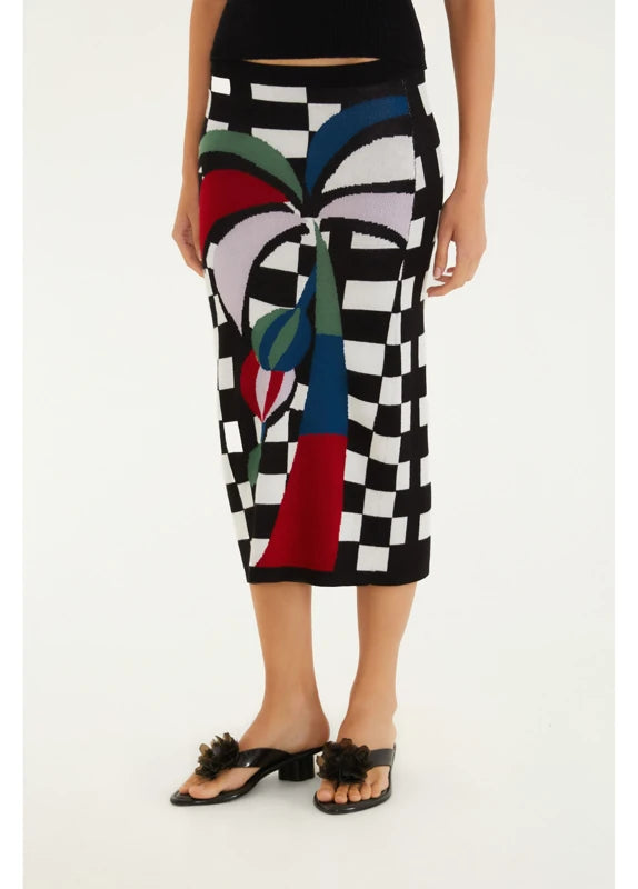 Vestido Saia Jacquard Onda Tropical