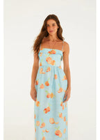 Vestido Alcinhas Estampado Tangerina