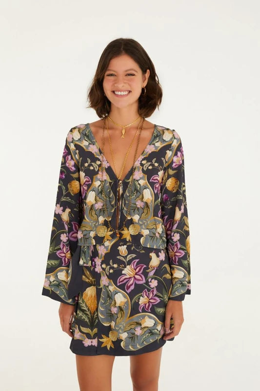 Saia Estampada Lenço Floral Talita