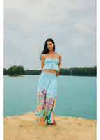 Saia Longa Estampada Jardim Primavera