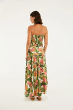 Saia Longa Estampada Antúrio Corrido