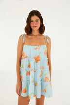 Vestido Curto Estampado Tangerina