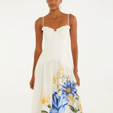 Vestido Longo Estampado Orquidário Off