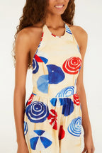 Macacão Pantalona Estampado Guarda Sol