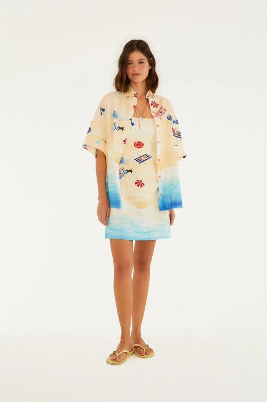 Vestido Curto Estampado Praia Do Poá