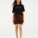 Saia Curta Estampada Tipográfico Amazônia