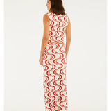 Saia Midi Estampada Peixe Copa