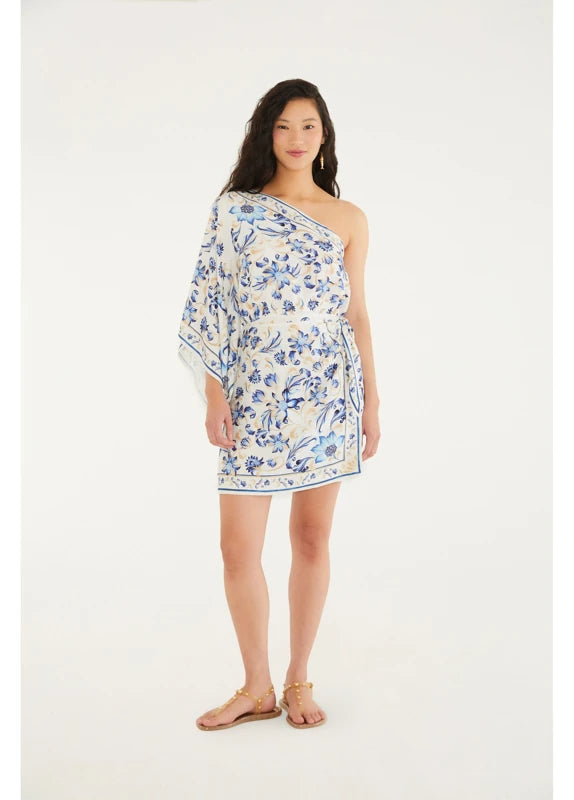 Vestido Ombro Só Estampado Azulejaria