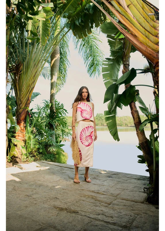 Saia Pareô Estampada Amonita