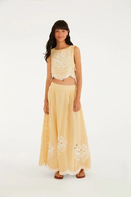 Saia Bordado Listra Camponesa