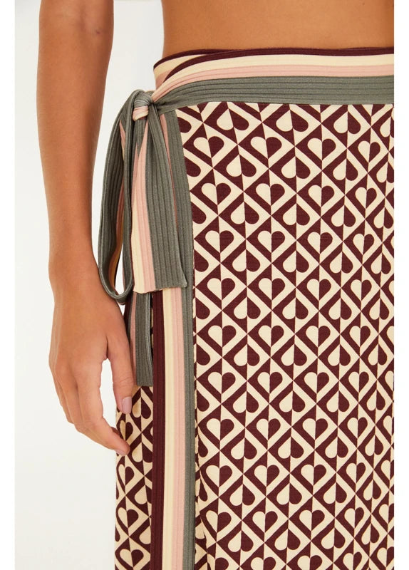 Saia Midi Estampada Amore