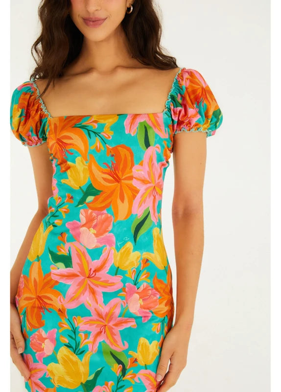 Vestido Curto Estampado Amor De Flor