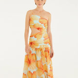 Vestido Barra Irregular Estampado Vestida De Flor