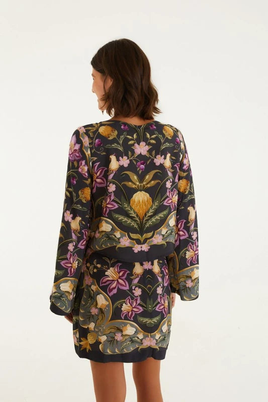 Saia Estampada Lenço Floral Talita