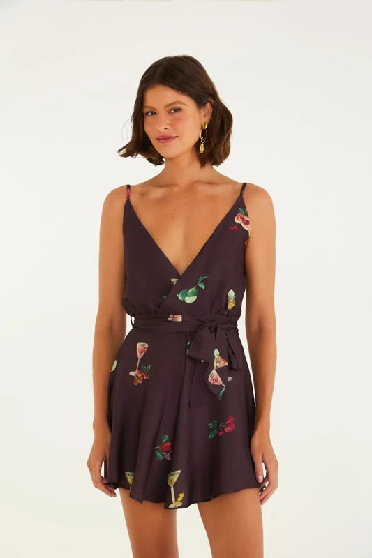 Macaquinho Estampado Coquetel Tropical