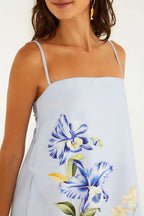 Vestido Curto Estampado Orquidário Mini