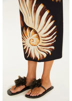 Saia Midi Reta Estampada Amonita