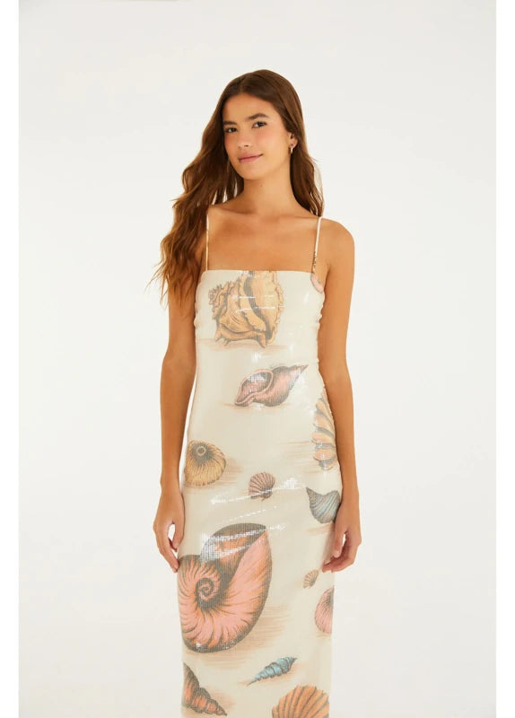 Vestido Sem Alças Paetê Souvenir Mar