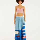 Saia Evasê Estampada Diário De Verão