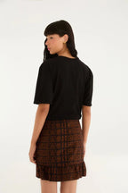 Saia Curta Estampada Tipográfico Amazônia