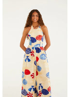 Macacão Pantalona Estampado Guarda Sol