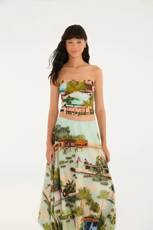 Saia Balonê Estampada Vida De Amazônida