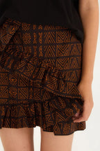 Saia Curta Estampada Tipográfico Amazônia