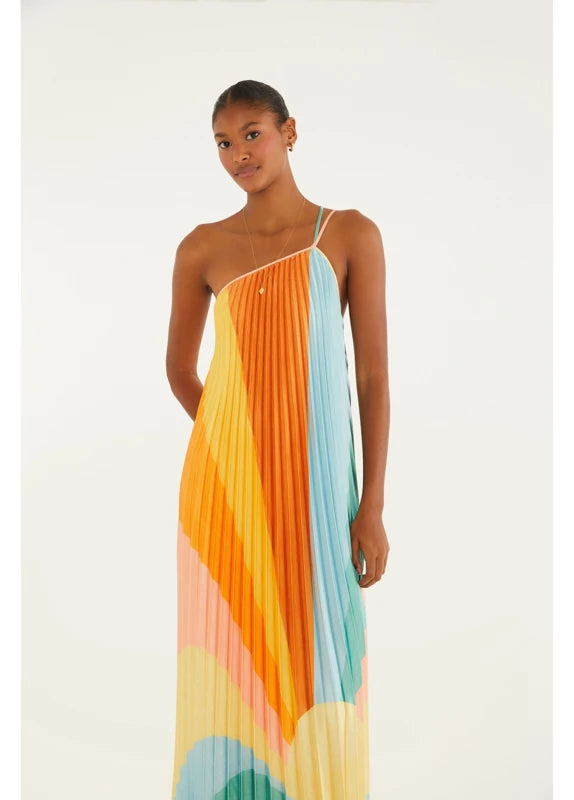 Vestido Plissado Paisagem Carioca